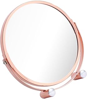 Espejo de maquillaje de escritorio de oro ros...