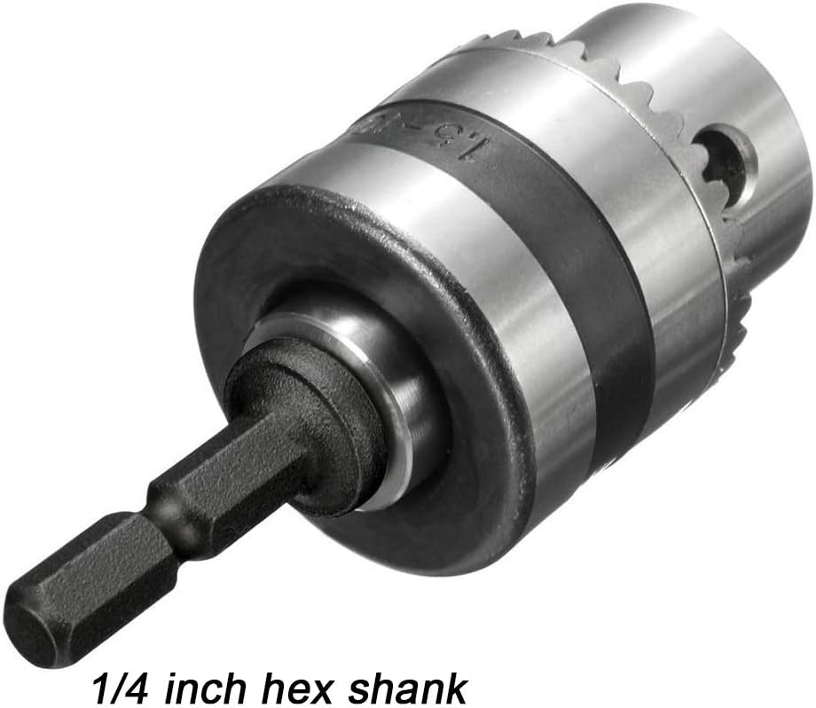 1.5-10mm Keyed Drill Chucks 1/4 Inch Hex Shank Quick Connect Adapter Conversion Impact Driver Capacity Mount 3/8-24 UNF to Drill