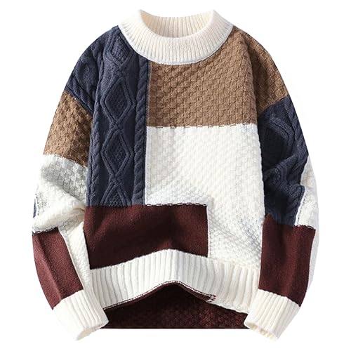 Suéter vintage de punto para hombre con acabados de alta calidad trenzada