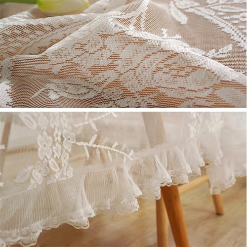 Nappe table basse rectangulaire 140x220cm Beydodo dentelle brodée - 6