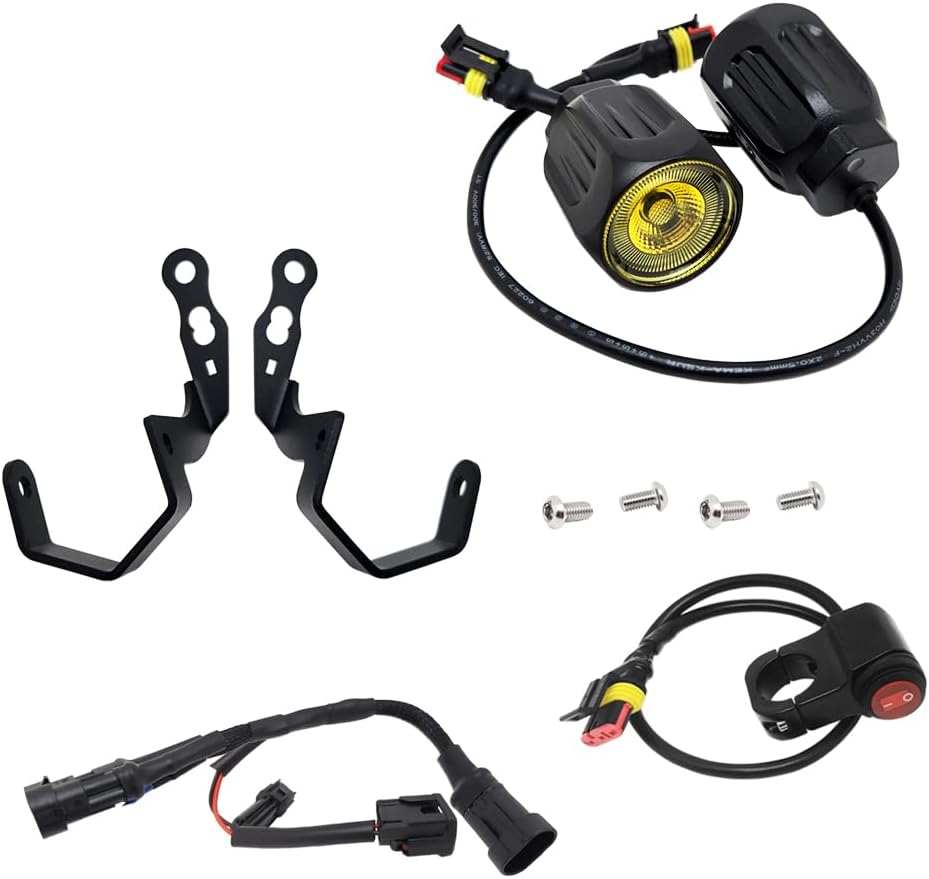 LED Auxiliary Light Kit w/Connector Compatible with Honda XR150 XR150L (Warm white)