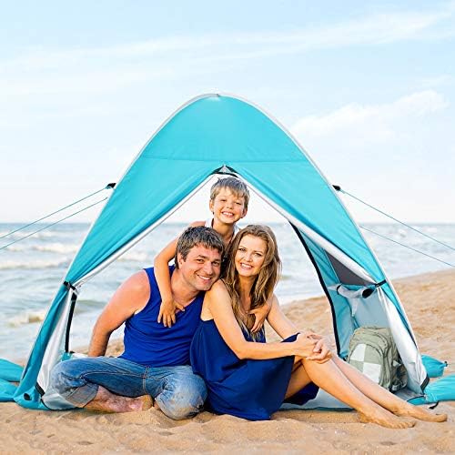 WolfWise UPF 50+ Easy Pop Up Beach Sun Shelter Tent Portable Baby Canopy Quick Instant Automatic Sport Umbrella Sun Shade Blue Medium