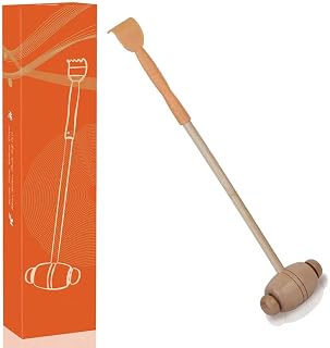 2-in-1 Back Scratcher, Wooden Bamboo Back Scratcher, Back Massager and Scratcher in One, Gifts for Adults/Teens, Christmas New Year Gifts