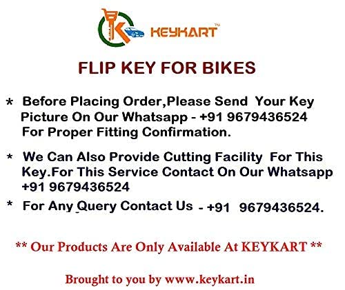 Image of Flip Key for Honda Hornet, Shine, Hiness, Unicorn Bike (Yellow) - bs4 Models only