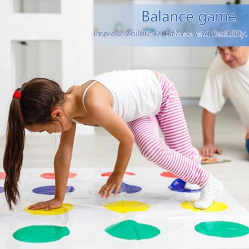 Twister Spiel für Kinder & Erwachsen, Twisting Spiele Ab 6 Jahre, Kindergeburtstag Spiele Bodenspiel mit Spielmatte, Gartenspiele, Partyspiele, Familienspiel, Lustiges Spiel Für Drinnen Und Draußen