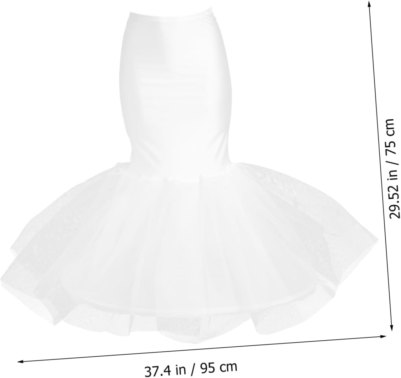 Wedding Dress Bridal Petticoat Mermaid Skirt Breathable Tutu Underskirt for Women White