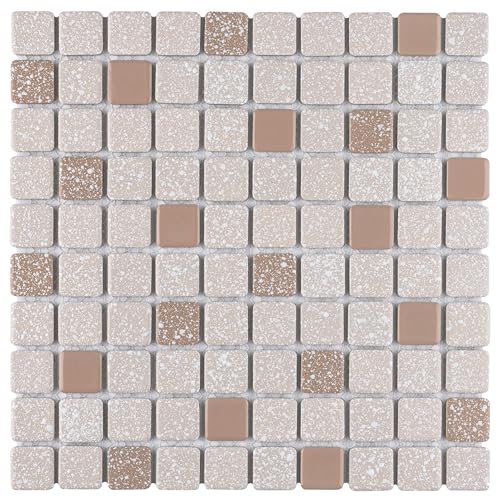 Merola Tile Crystalline Square Beige 12" x 12" Porcelain Floor