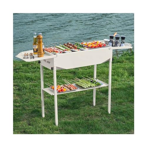 Barbecue Portatile Griglia for Barbecue con Piede Alto Stufa for Barbecue Portatile Pieghevole in Acciaio Inossidabile for Uso Domestico Barbecue a Carbone