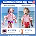 MoKo Toddler Swim Vest for Kids, Toddler Floaties Cartoon Swim Arm Band with Crotch Strap for Children 13-30 lbs, Pool Float Vests Shoulder Straps Learn to Swim (S Size), Pink Whale