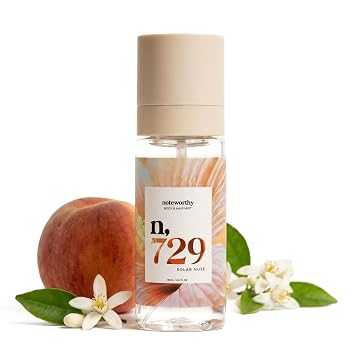 Noteworthy n,729 Solar Muse Body & Hair Mist Orange Zest Neroli Leaf Cinnamon Orange Blossom Peach Skin Jasmine Toasted Vanilla Amber Solar Musks | Radiant Summer Mist