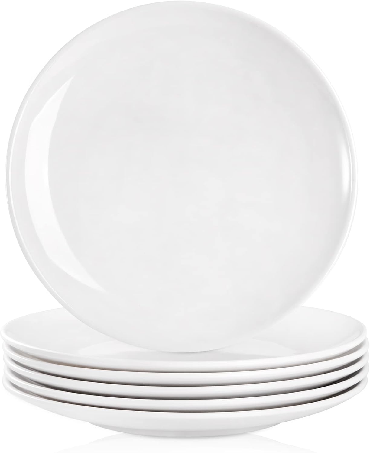 Peohud 6 Pack Melamine Dinner Plates, 11 Inches White Melamine Plates