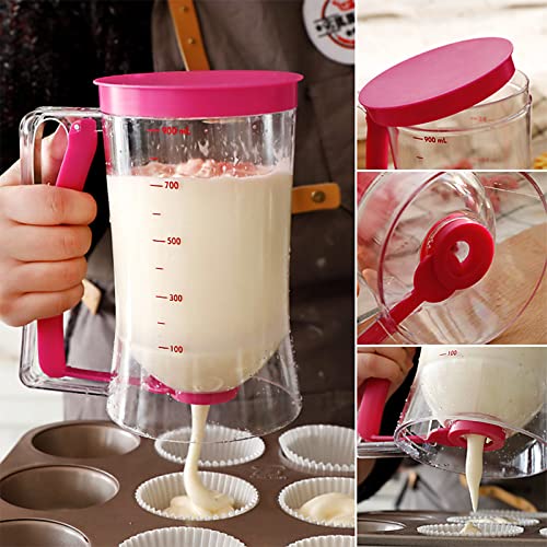 Pancake Dispenser Batter Dispenser Cake Batter Funnel Measuring Cup Dispenser Kitchen Tool Food Grade Ps+abs+Silicone Material - Image 6