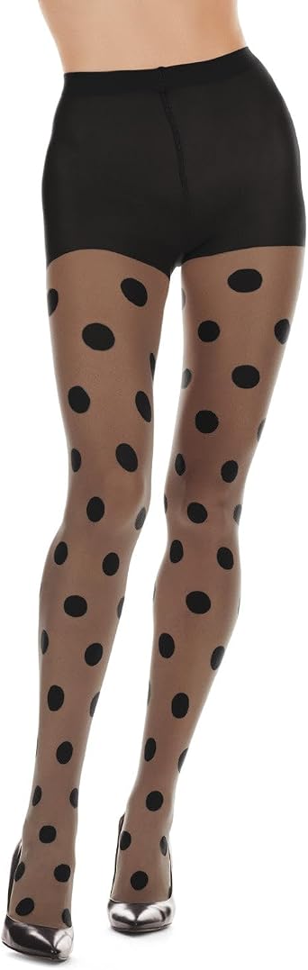 MeMoi Women's Sheer Polka Dot Nylon Tights