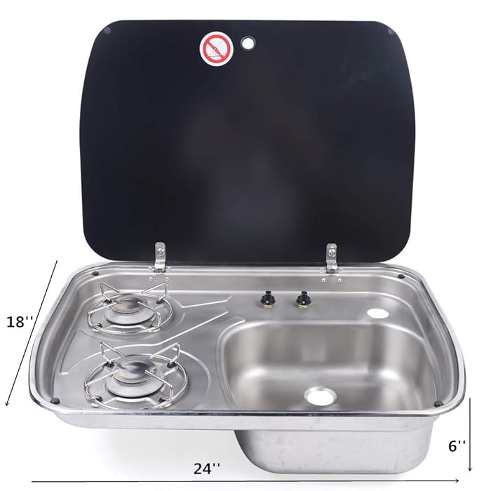 Buy Gas Camping Stove 2 Burners Boat Caravan RV Camper LPG Gas Stove