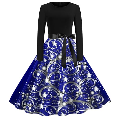 Damenkleid, schickes und elegantes Weihnachtskleid, lustig, Rudolph Rentier, bedruckt, Damenkleid, Weihnachten, schick, schick, Weihnachtskleid,...