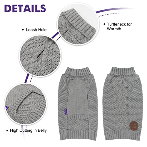 Cyeollo Dog Sweaters Turtleneck Knitted Sweater With Leash Hole Winter Pet Clothes Dog Sweaters For Small Dogs #TOP3