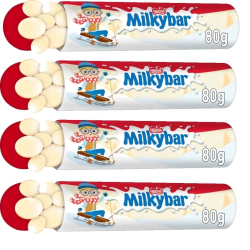 Image of Milkybar Buttons White Chocolate Giant Tube 80g – Smooth White Chocolate Buttons – Pick Your Number of Tubes