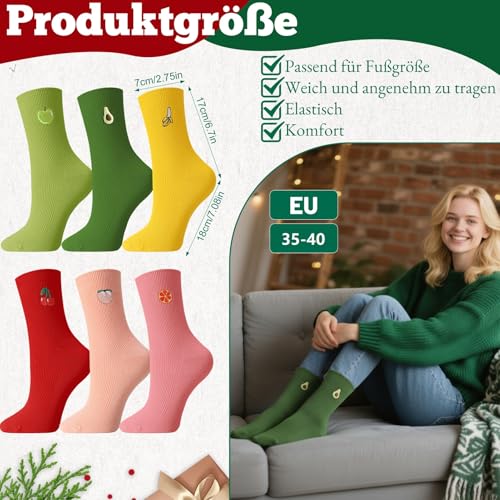 kodinsiivous Lot de 6 paires de chaussettes amusantes pour femme - 35-40 – vue 3