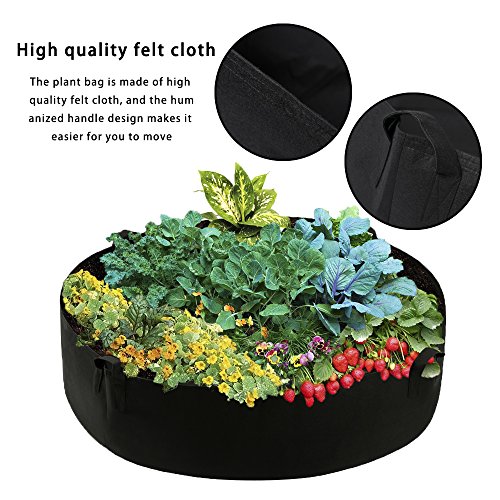 Asodomo 2 Pack 100 Gallon Round Raised Garden Bed Heavy Duty Grow Bags With Handles Breathable Planting Container For Planting Herb Flower Vegetable Plants #TOP2