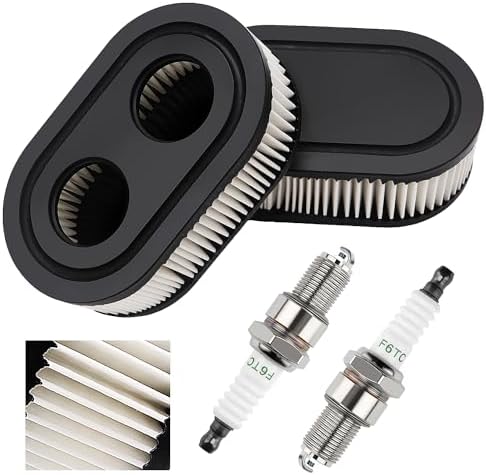 HQRP 2-Pack Air Filter Cartridge 491588S W/Pre-Filter Compatible With Briggs & Stratton 3.5-6.75 HP Quantum Engines 625-1575 Series 625 650 675 625e 675e 675ex 725e 725ex Series Lawn Mower Engines