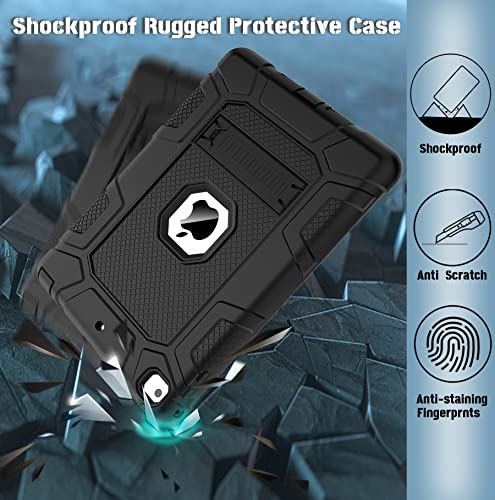 Rantice Ipad 6Th Generation Cases, Ipad 5Th Generation Case, Ipad Air 2 Case, Ipad 9.7 Case, Shockproof Rugged Drop Protection Cover Built With Kickstand For Ipad 9.7'' A1893/A1954/A1822/A1823 (Black) #TOP4