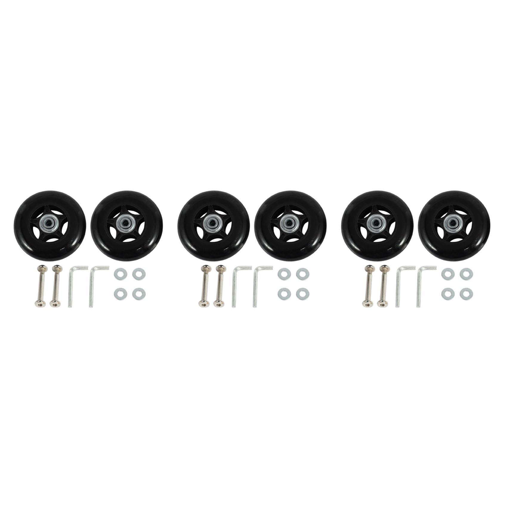 6 Roues de rechange pour valise 80mm kit de réparation pour bagages
