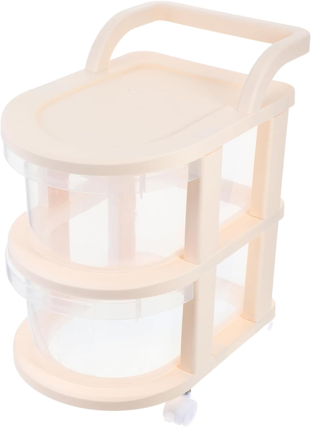 Folding Utility Cart Mobile Storage Cabinet Plastic Wheels for Makeup Craft Snack Diapers Easy Assembly