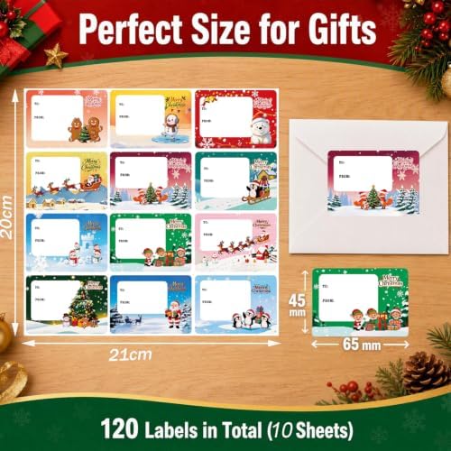 120Pcs Christmas Gift Tags Christmas Labels Stickers Christmas Name Labels — 사진 2