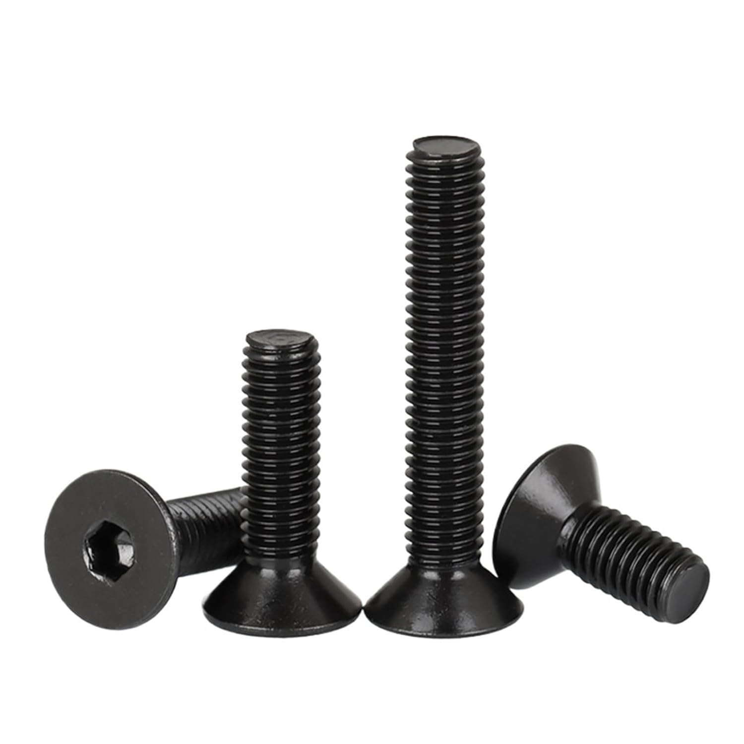 50/20/ 10/ 5pcs M2 .5 M3 M4 M5 M6 DIN7991 Black Zinc Plated 304 Stainless Steel Hex Socket Flat Countersunk Head Screw Bolt(50mm,M4 (20pcs))