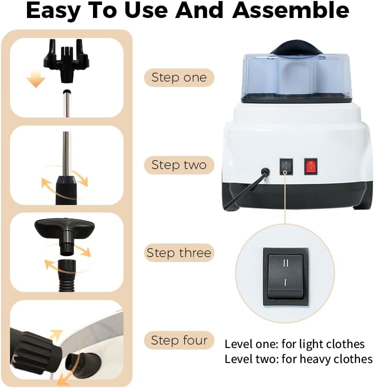 Professional Steamer Iron for Clothes - Clothes Steamer, Garment Steamer for Clothes, Fabric Steamer for Clothes, Clothing Steamer3L large water tank1600 watts (White) image 7 of 8 B0C3VYYRQY