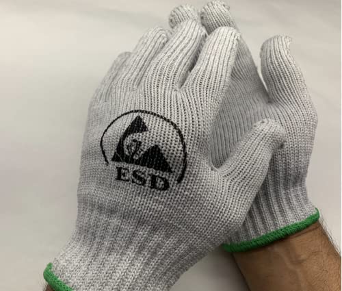 ESD Gloves - Heat Resistant - Anti-Static Gloves (10 Pairs, Small)