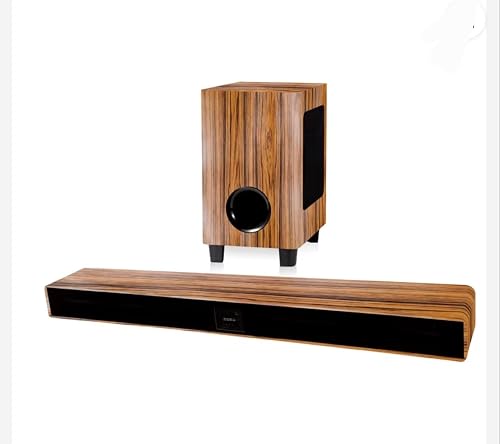 MVX 106 Soundbar with Wireless Subwoofer, Wood Finish, Home Theatre Speaker System, 1100mm Bar