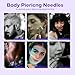 100Pcs Mixed Piercing Needles - Usiriy 20G 18G 16G 14G 12G Hollow Needles Ear Nose Piercing Needle for Lip Tongue Belly Navel Nipple Professional Piercing Tools