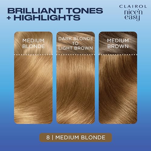 CLAIROL NICE'N EASY CRÈME PERMANENT HAIR DYE - 8 MEDIUM BLONDE - Image 5