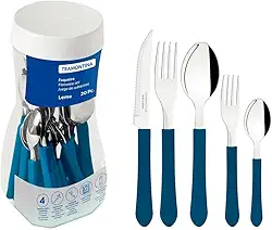 Faqueiro Inox 20 peças Leme Azul - Tramontina