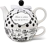 Pavilion Gift 49010 You and Me Tea for One Teapot Set by Jessie Steele