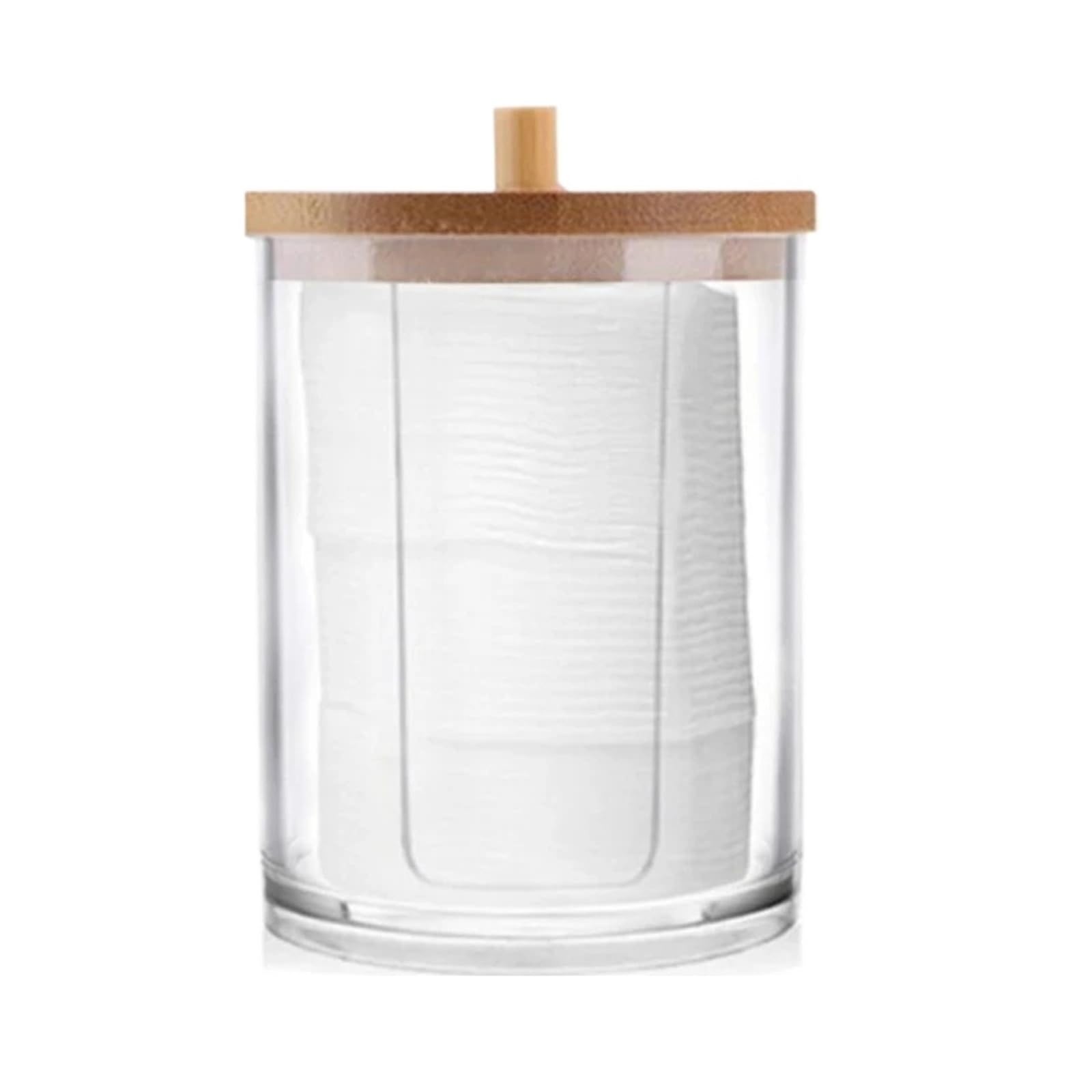 AHUFGN Cotton Pad Holder Storage Box Bathroom Jar Makeup Organizer Cotton Round Pad Holder Swab Qtip Dispenser With Lid(Color 05)