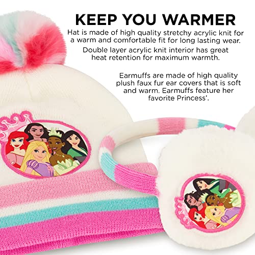 Disney Girls' Winter Earmuffs and Kids Gloves Set, Princess for Ages, Age 4-74