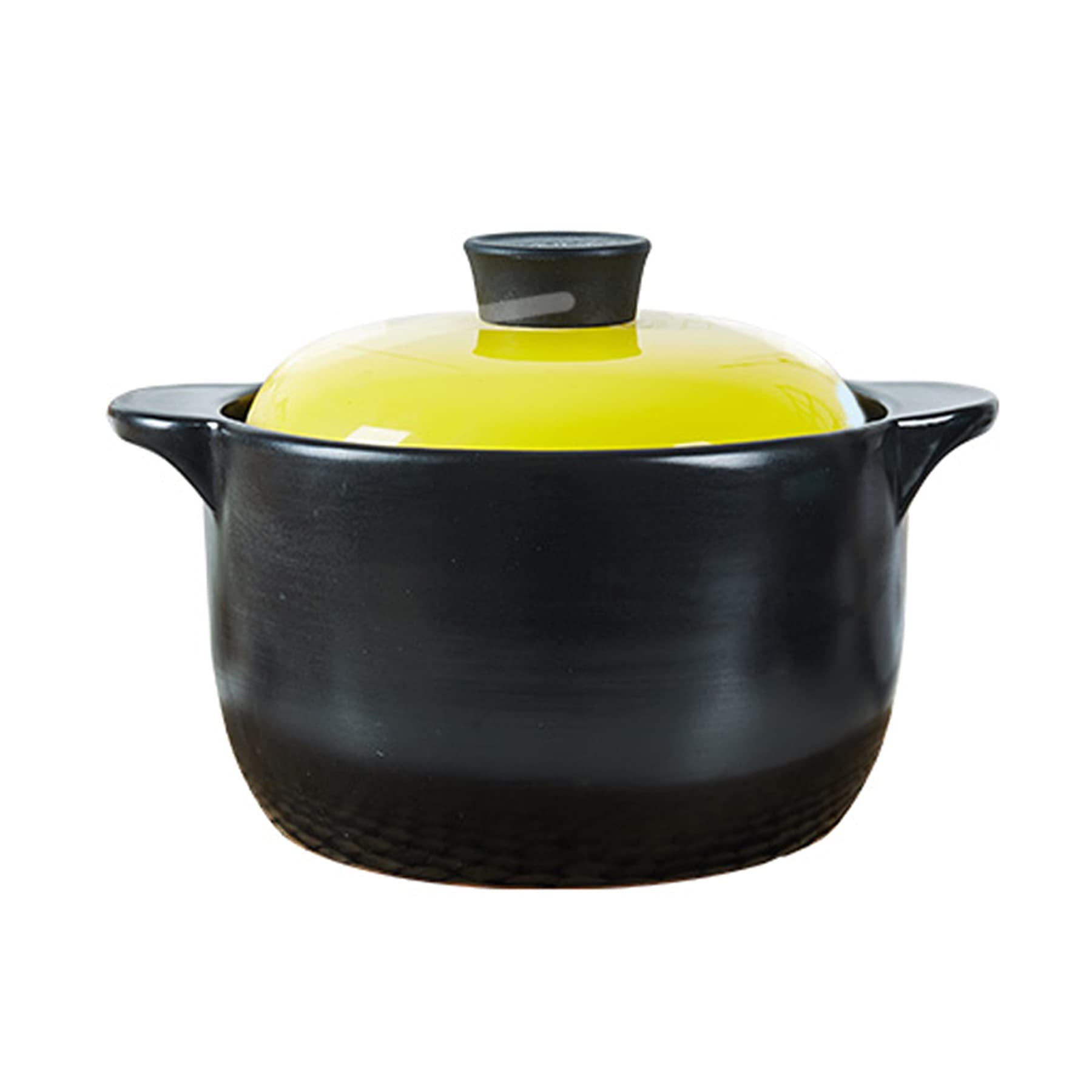 BKHsgDXJ Clay pots for cooking, Chinese Clay Pot Earthen Cookware Stew Stockpot with Lid-Black(3.5L)