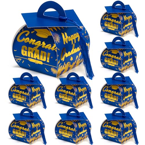 COTOPHER 36 Pcs Graduation Cap Gift Boxes, Graduation Candy Boxes with Tassel, Graduation Centerpieces for Tables Graduation Party Decorations, Small Treat Boxes for Graduation Party Favors Supplies