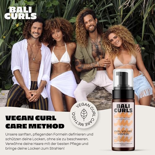 BALI CURLS Curl Volume Foam – Leichter Styling-Schaumfestiger für Locken – Luftiger Lockenschaum für voluminöses Haar – Haarschaum für extra Halt und geschmeidige Styling-Ergebnisse – 150ml
