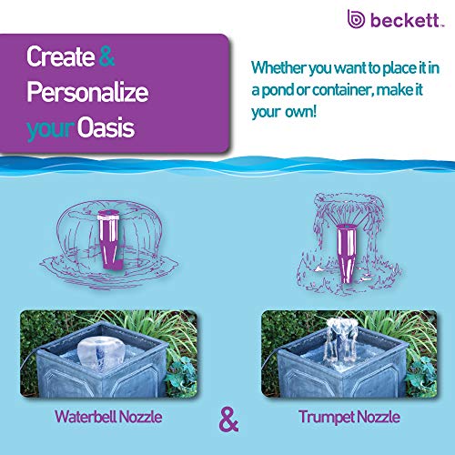 Beckett Corporation Cgfk60 Submersible Pump And Container Kit Ideal For Mini Fountains, Water Gardens, And Bird Baths, Black #TOP5