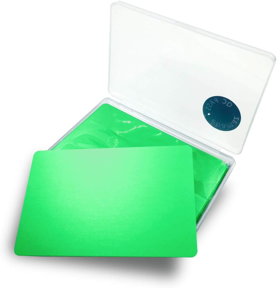 ebamaz Metal Business Cards Anodized Aluminum Plate Plaque DIY Gift Lable Tag 86X54X0.8mm (Green, 10PCS, Blank) - Image 3