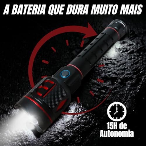 Lanterna Tática Militar Sabre de Luz - A Mais Potente do Mercado! Alcance de 2km, 20 Horas de Autono