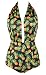 Cocoship Black & Pineapple Print Retro One Piece Backless Bather Swimsuit Pin Up Swimwear Maillot XXXL(FBA)