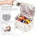 MAPLELILY Lunch Box for Men Women - Double Deck Insulated Lunch Bag, Large Leak Proof Tote Cooler, Wide Open Dual Compartment Lunch Bags with Shoulder Strap, For Work Picnic Hiking Beach, Beige