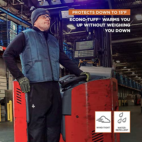 Refrigiwear Men's Econo-Tuff Lightweight Insulated Vest, 15°F (-9°C), 2Xl Navy #TOP3