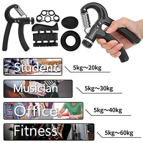 Exercitador de força de preensão, fortalecedor de preensão, treinador de força ajustável de silicone