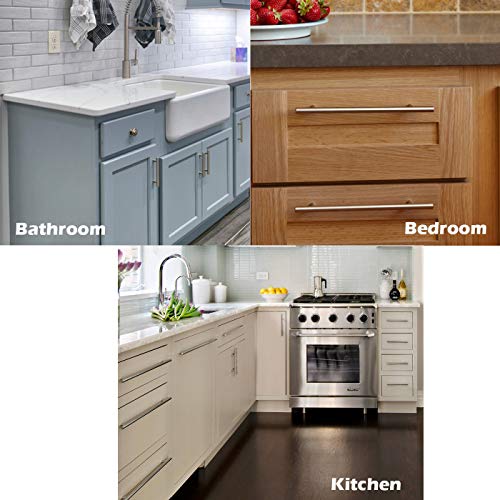 Gobrico - 6 Pack Stainless Steel Cabinet Pulls Hole Center 2-1/2"(64Mm) Handles For Furniture Drawer Cupboard Dresser T-Bar 4 Inch(100Mm) Total Length #TOP1
