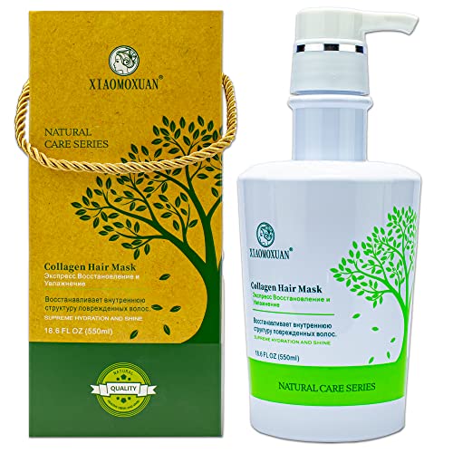 Xiaomoxuan Organic Tea Tree Oil Hydrating Hair Mask For Dry Damaged Hair - Plant-Based Collagen Hair Masque For Split End Repair Treatment - Hair Strengthening Mask For Frizzy Hair And Shine #TOP1